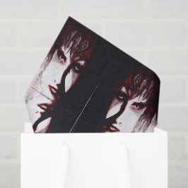 Gothic God Post Punk Goth Musik Mann Porträt Kunst Seidenpapier