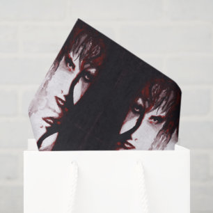 Gothic God Post Punk Goth Musik Mann Porträt Kunst Seidenpapier