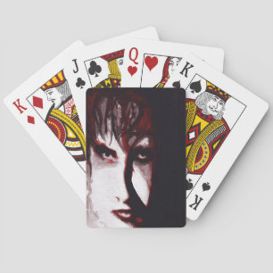 Gothic God Post Punk Goth Musik Mann Porträt Kunst Spielkarten