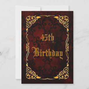 Gothic Gold Gerahmt 45. Geburtstag Einladung