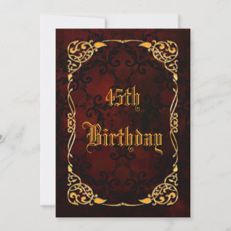 Gothic Gold Gerahmt 45. Geburtstag Einladung