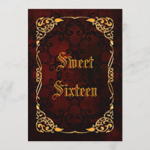 Gothic Gold Gerahmt Sweet 16 Einladung