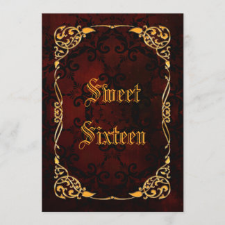 Gothic Gold Gerahmt Sweet 16 Einladung