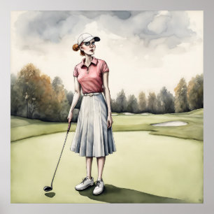 Gothic Golfer - Golf Art Print Poster