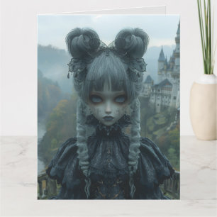 Gothic Goth Girl Freundschaft Hallo Grußkarte Karte