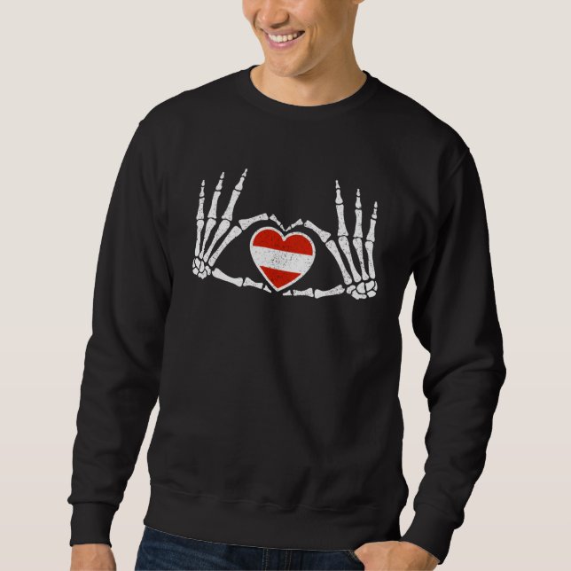 Gothic Goth Skeleton Austria Austrian Halloween Co Sweatshirt (Vorderseite)