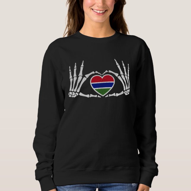 Gothic Goth Skeleton Gambia Gambian Halloween Cost Sweatshirt (Vorderseite)