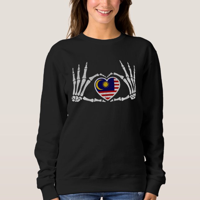 Gothic Goth Skeleton Malaysia Malaysian Halloween  Sweatshirt (Vorderseite)