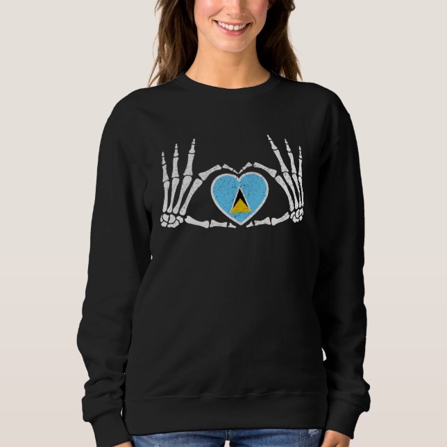 Gothic Goth Skeleton Saint Lucia Lucian Halloween  Sweatshirt (Vorderseite)