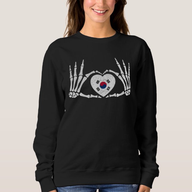 Gothic Goth Skeleton South Korea Korean Halloween  Sweatshirt (Vorderseite)