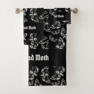 Gothic Goth Toths Head Hawk Moth Skull - Ihr Name Badhandtuch Set