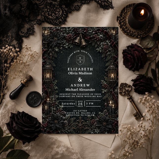 Gothic Gotische Winterhochzeit Einladung (Von Creator hochgeladen)