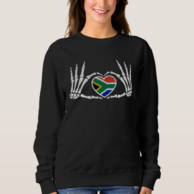 Gothic-Gotischer-Skelett-Südafrika-Afrikanisches-H Sweatshirt (Vorderseite)