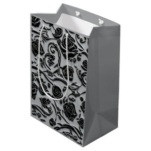 Gothic Graveyard Black Rose Muster Mittlere Geschenktüte