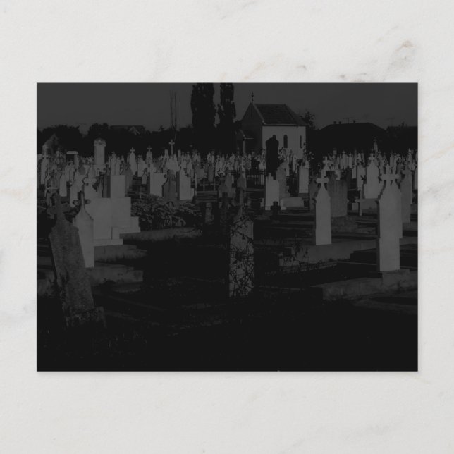 Gothic Graveyard Halloween Friedhof Grabstein Postkarte (Vorderseite)