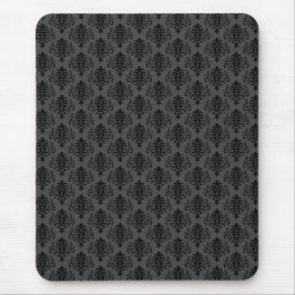 Gothic Gray Black Damask Muster Mousepad
