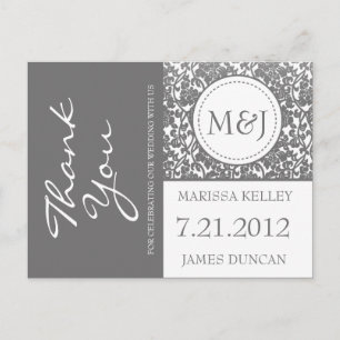 Gothic Gray Blüh Danke Postkarte