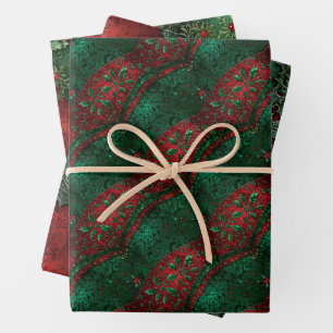 Gothic Green and Red Christmas Geschenkpapier Set