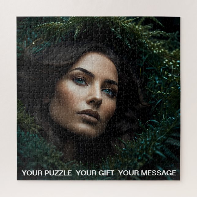 Gothic Green Dark Forest Girl Puzzle (Vertikal)