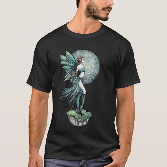 Gothic Green Fairy und Full Moon T - Shirt (Vorderseite)