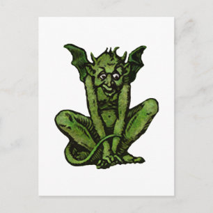 Gothic Green Goblin Fantasy Demon Creature Postkarte
