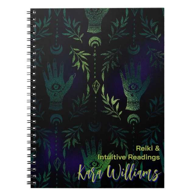 Gothic Green Hexe Hand Mystical Tarot Journal Notizblock (Vorderseite)