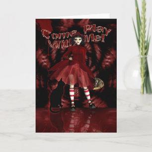 Gothic Greeting Card, Gothic Doll Cute Karte