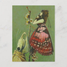 Gothic Grim Moth Lady Postcard Postkarte