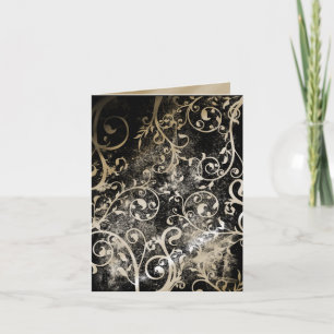 Gothic-Grunge-Hochzeits-RSVP im Distressed-Damasku Einladung