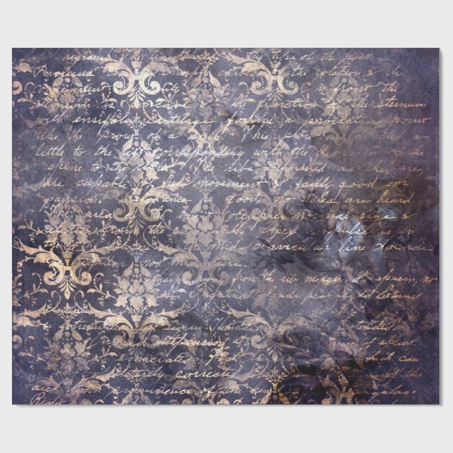 Gothic Grunge Indigo  Geschenkpapier (Flach)