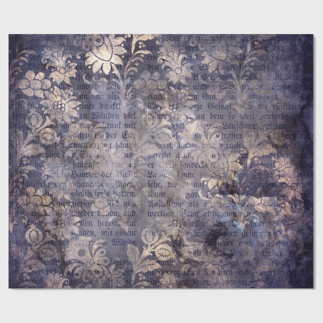 Gothic Grunge Indigo  Geschenkpapier (Flach)