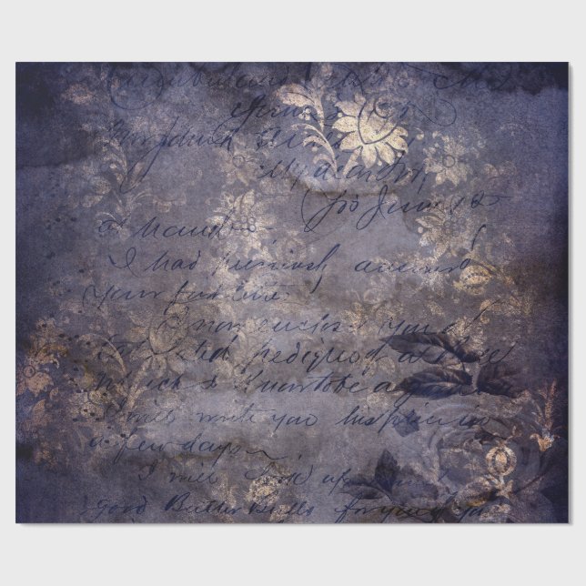 Gothic Grunge Indigo  Geschenkpapier (Flach)