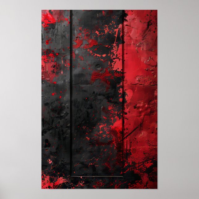 Gothic Grunge Vanta Black & Red Poster (Vorne)