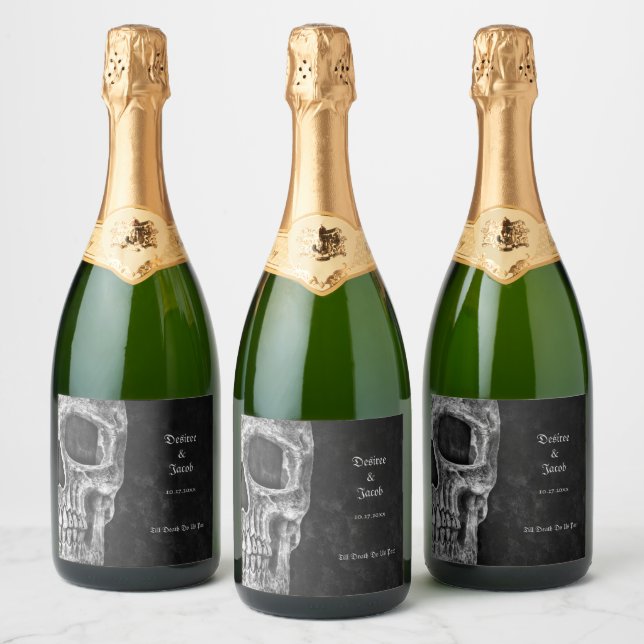 Gothic Half Skull Cool Schwarz-Weiß-Grunge (Flaschen)