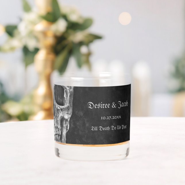 Gothic Half Skull Cool Schwarz-Weiß-Grunge Whiskyglas (Insitu (Hochzeit))
