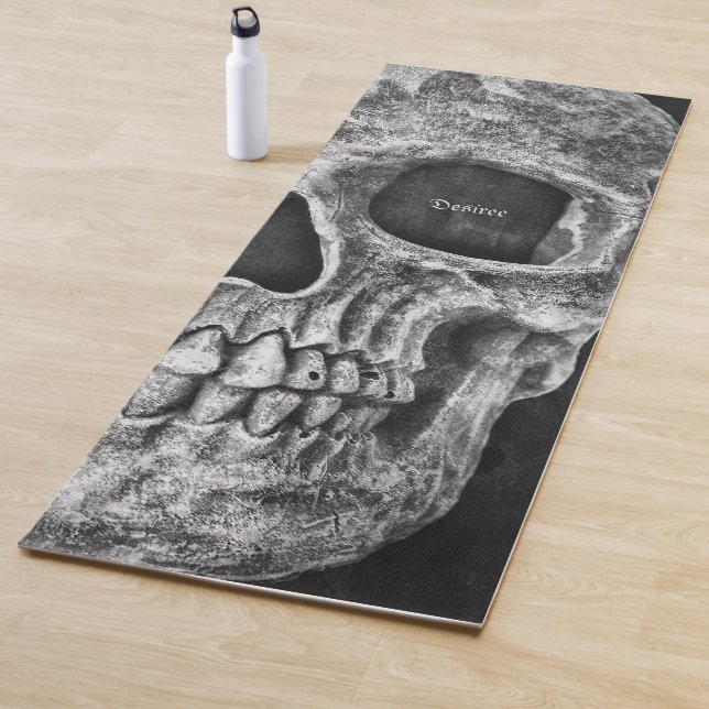 Gothic Half Skull Cool Schwarz-Weiß-Grunge Yogamatte (Beispiel)
