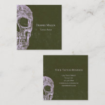 Gothic Half Skull Grunge Olive Green Tattoo Artist