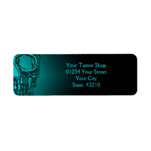Gothic Half Skull Head Aquamarin Green Tattoo Shop