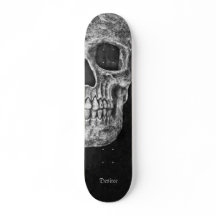 Gothic Half Skull Schwarz-Weiß Grunge Textur