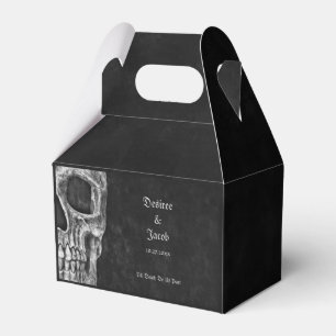 Gothic Half Skull Schwarz-Weiß Hochzeit Geschenkschachtel
