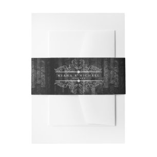 Gothic Hallowedding Scrollwork B&W ID866 Einladungsbanderole