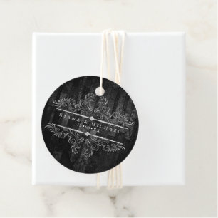 Gothic Hallowedding Scrollwork B&W ID866 Geschenkanhänger