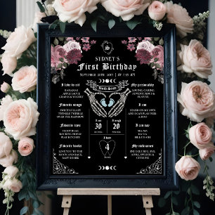 Gothic Halloween 1. Geburtstag Baby Boy Meilenstei Poster