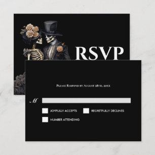 Gothic Halloween Alternative Hochzeit RSVP Karte