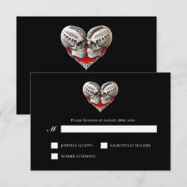 Gothic Halloween Alternative Hochzeit RSVP Karte