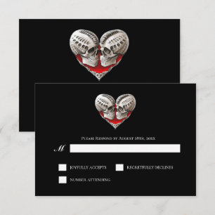 Gothic Halloween Alternative Hochzeit RSVP Karte
