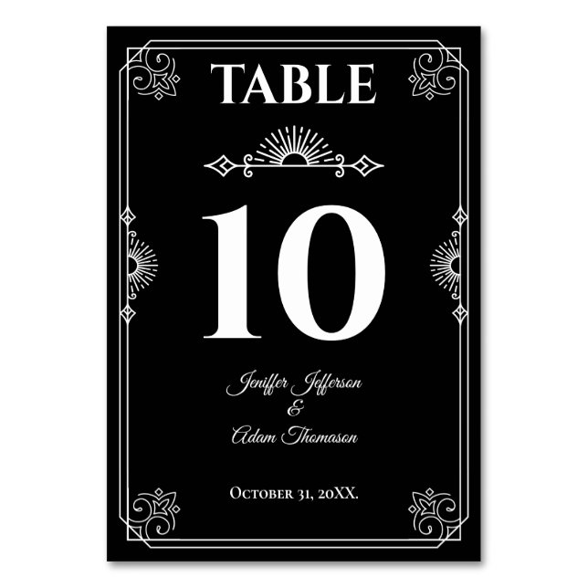 Gothic Halloween Alternative Hochzeit Tischnummer (Vorderseite)