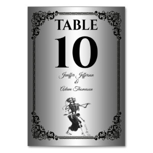 Gothic Halloween Alternative Hochzeit Tischnummer