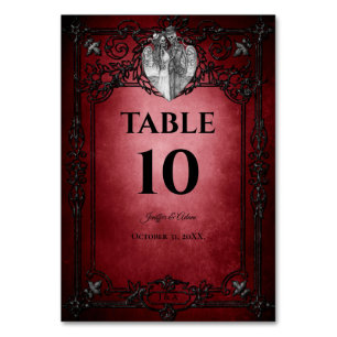 Gothic Halloween Alternative Hochzeit Tischnummer