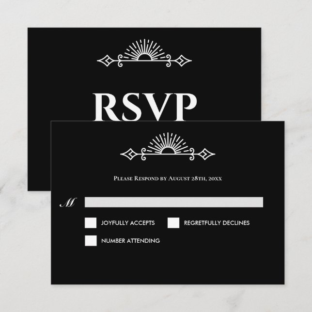 Gothic Halloween Alternative Wedding RSVP Card Karte (Vorne/Hinten)
